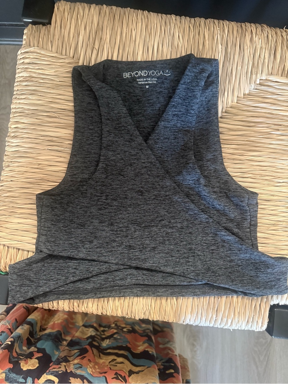 Beyond Yoga Charcoal Grey Wrap Crop Tank Top + matching leggings